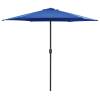 Umbrelă de soare cu stâlp aluminiu, albastru azur, 270 x 246 cm