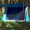 Cort camping pentru 2 persoane, albastru, impermeabil