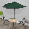 Umbrelă de soare pentru balcon, tijă aluminiu, verde, 270x144cm