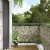 Paravan de grădină cu aspect de piatră, gri, 400x75 cm pvc