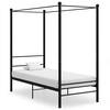 Cadru de pat cu baldachin, negru, 90x200 cm, metal