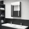 Dulap de baie cu oglindă și led, gri, 50x13x70 cm