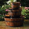 Ubbink set butoi din lemn fântână cu cascadă pentru grădină 3 butoaie