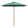 Umbrelă de soare cu stâlp de lemn 270 x 270 cm, verde