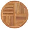 Blat de masă rotund, 90 cm, lemn masiv de tec, 2,5 cm