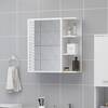 Dulap de baie cu oglindă, alb extralucios, 62,5x20,5x64 cm, pal