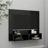 Dulap tv montat pe perete negru extralucios 102x23,5x90 cm pal