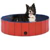 Piscină pentru câini pliabilă, roșu, 120 x 30 cm, pvc