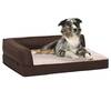 Saltea ergonomică pat de câini maro 60x42 cm aspect in /fleece