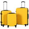 Set valiză carcasă rigidă, 3 buc., galben, abs