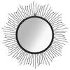 Oglindă de perete, negru, 80 cm, raze de soare