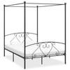 Cadru de pat cu baldachin, gri, 160 x 200 cm, metal