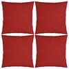 Perne decorative, 4 buc., roșu, 40 x 40 cm, material textil