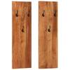 Cuier de haine de perete 2 buc. 36x3x110 cm lemn masiv acacia