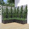 Jardinieră de grădină cu spalier, negru, 120x120x121,5 cm, pp