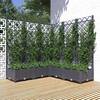 Jardinieră de grădină cu spalier,gri închis,120x120x121,5cm, pp