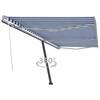 Copertină autonomă retractabilă manual albastru/alb 600x300 cm