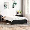 Cadru de pat mic dublu 4ft, negru, 120x190 cm, lemn masiv