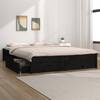 Cadru de pat cu sertare double 4ft6, negru, 135x190 cm