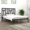 Cadru pat 5ft king size, gri, 150x200 cm, lemn masiv de pin