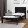 Cadru de pat single 3ft, negru, 90x190 cm, lemn masiv de pin
