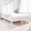 Cadru de pat mic dublu 4ft, alb, 120x190 cm, lemn masiv de pin