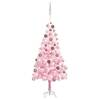 Brad de crăciun artificial cu led-uri/globuri roz 150 cm pvc