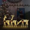 Familie cu reni de crăciun, auriu/alb cald, 270x7x90 cm, plasă