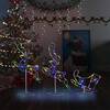 Reni și sanie de crăciun, colorat, 260x21x87 cm, acril