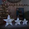 Decor crăciun stele 3 buc. plasă albă & led exterior/interior
