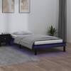 Cadru de pat cu led, negru, 100x200 cm, lemn masiv