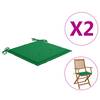 Perne scaun de grădină, 2 buc., verde, 40x40x3 cm, textil