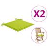 Perne scaun grădină, 2 buc., verde aprins, 40x40x3 cm, textil