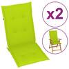 Perne pentru scaun de grădină, 2 buc., verde aprins 120x50x4 cm