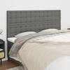 Tăblii de pat, 4 buc, gri închis, 100x5x78/88 cm, textil