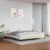 Cadru de pat cu tăblie, crem, 160x200 cm, piele ecologică