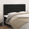 Tăblii de pat, 4 buc, negru, 80x5x78/88 cm, piele ecologică