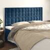 Tăblii de pat, 4 buc, albastru închis, 100x5x78/88 cm, catifea