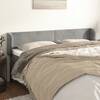 Tăblie de pat cu aripioare gri deschis 163x23x78/88 cm catifea