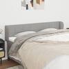 Tăblie de pat cu aripioare gri deschis 163x23x78/88 cm textil