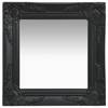 Oglindă de perete în stil baroc, negru, 40 x 40 cm