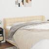 Tăblie de pat cu aripioare crem 163x23x78/88 cm material textil