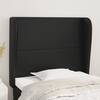 Tăblie de pat cu aripioare, negru, 103x23x118/128 cm, piele eco