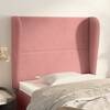 Tăblie de pat cu aripioare, roz, 93x23x118/128 cm, catifea