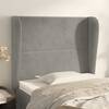 Tăblie de pat cu aripioare gri deschis 83x23x118/128 cm catifea