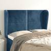 Tăblie pat cu urechi albastru închis 147x23x118/128 cm catifea