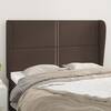 Tăblie de pat cu aripioare, maro, 147x23x118/128 cm, piele eco