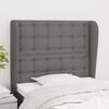 Tăblie de pat cu aripioare gri închis 93x23x118/128 cm textil