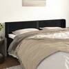 Tăblie de pat cu aripioare negru 163x16x78/88 cm catifea