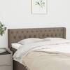 Tăblie de pat cu aripioare gri taupe 163x16x78/88 cm textil